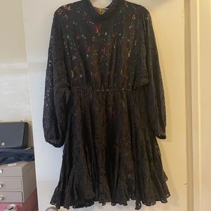 Rhode Black Lace Dress with Colorful Lining
